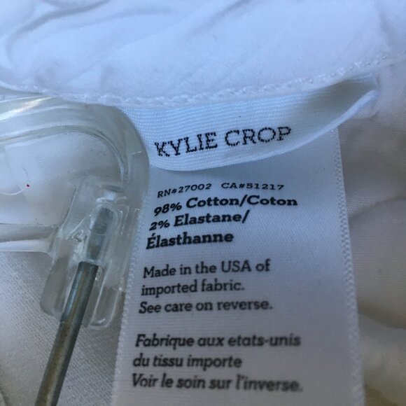 PAIGE Premium Denim Optic White KYLIE CROP 5 Pocket Logo Hardware Jeans - Picture 3 of 13